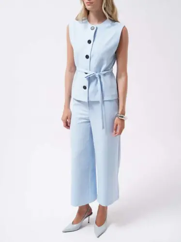 Belted Woven Vest - 4