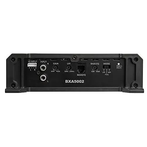 Belva BXA5002 500W Peak BX-Series 2-OModazone Barqaror Class-A/B 2-kanal Avtomobil Audio MOSFET Kuchaytirgich masofadan boshqariladigan subwoofer darajasi bilan - 5