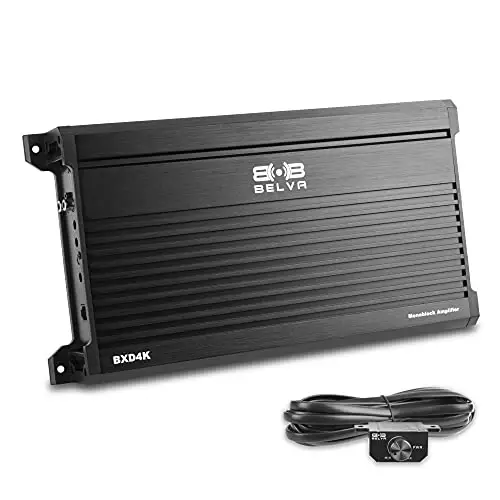 Belva BXD4K 4000W Peak BX-Series 1-OModazone Stable Class-D Monoblock Car Audio MOSFET Amplifier with Remote Subwoofer Level Control 