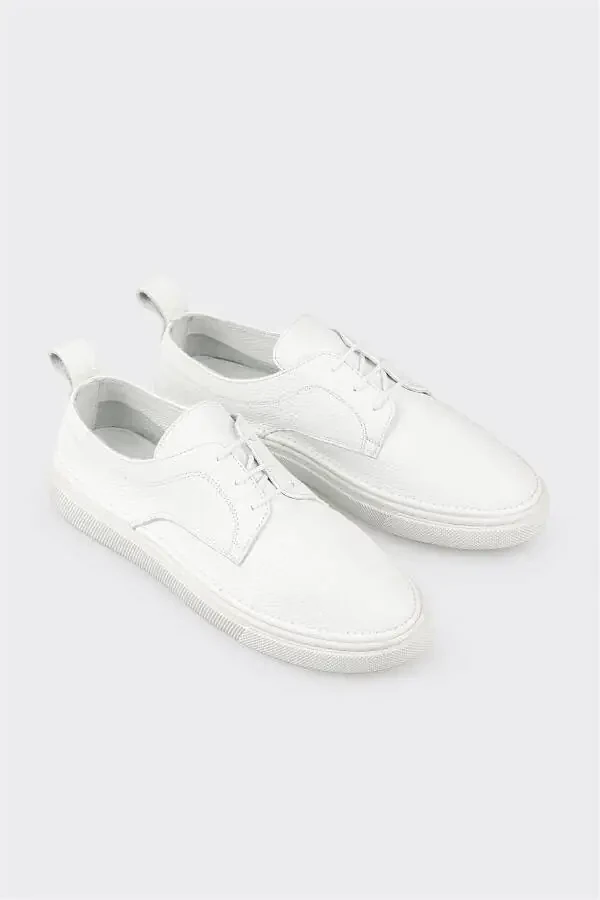Белые кожаные женские кроссовки - 2