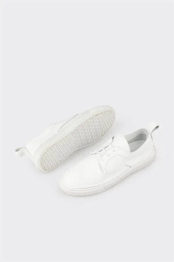 Белые кожаные женские кроссовки - 3