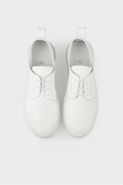 Белые кожаные женские кроссовки - 4