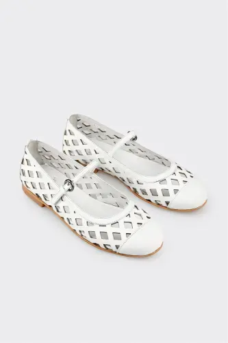 Белые кожаные женские повседневные кроссовки - ELLE SHOES (1)