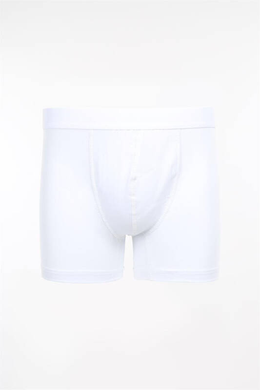 Белые хлопковые эластичные трусы-боксеры - 1