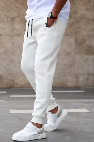 Белый базовый спортивный костюм 4210-Белый - MADMEXT (1)