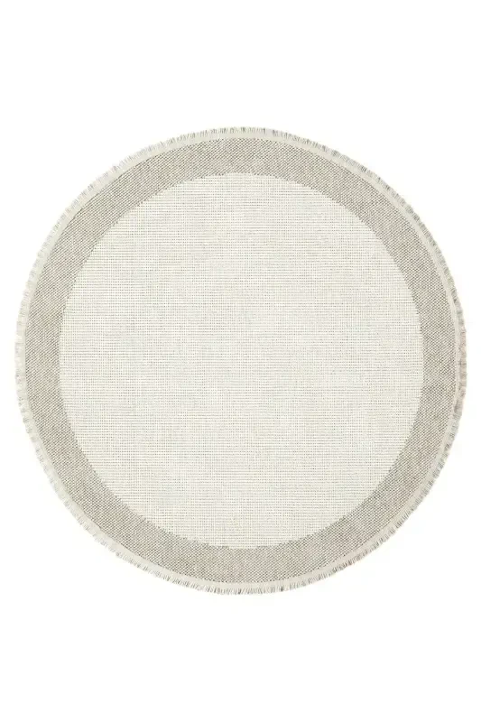 Белый Бежевый Мягкий Круглый Круг Ковер Гостиная Кухня Коридор Прихожая Тканый Машинный Ковер 0021 КРУГ-Белый 47 - 5