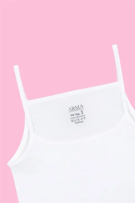 Белый комплект маечек и трусиков для девочек 3 штуки 100% хлопок - 5