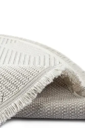 Белый Мягкий Текстурный Круглый Ковер Килим Гостиная Кухня Прихожая Дорожка Тканый Машинный Ковер 001 КРУГ-Белый 3 - 4