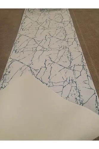 Белый Синий Противоскользящий Коврик - Моющийся Всесезонный Ковер | Для Гостиной, Ванной, Балкона, Молодежной Комнаты-Белый - 3