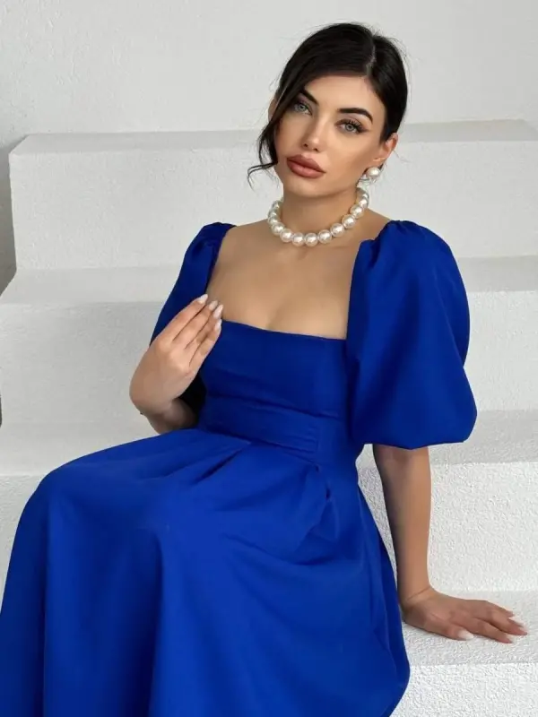 Benjamin Bell Skirt Midi Dress - BÜYÜKBEDENIZ