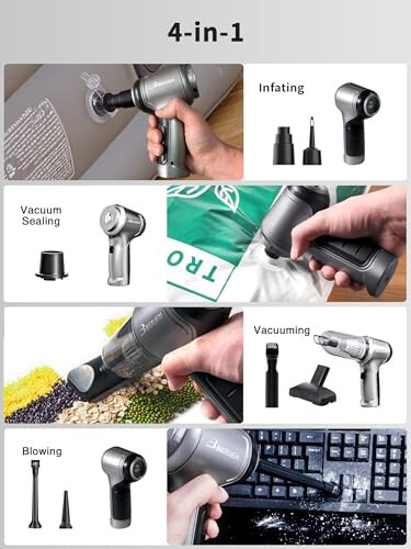 BENJEN Portable Car Vacuum, 3 in 1 Handheld Car Vacuum & Air Duster High Power with 15000pa High Power Suction for Car, Office and Home Cleaning - BENJEN (1)