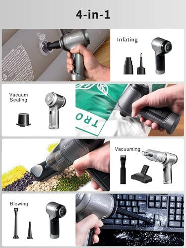 BENJEN Mini Car Vacuum Cleane, 15000 PA High Power with Brushless Motor, for Car, Office & Home Cleaning - 2