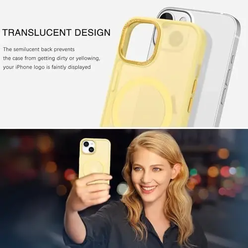 BENTOBEN чехол для iPhone 15, совместимый с MagSafe, полупрозрачный матовый магнитный чехол, противоударный, милый защитный чехол для iPhone 15 6.1
