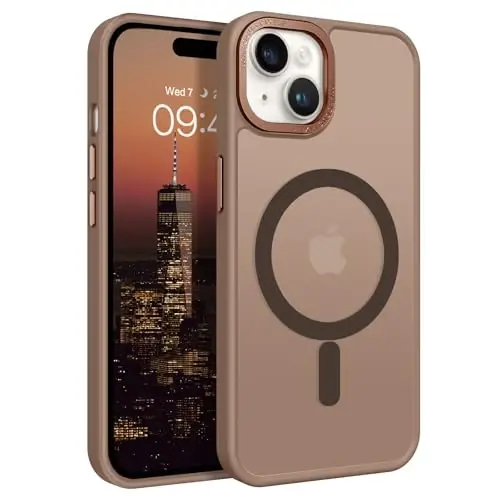 BENTOBEN Compatible with iPhone 15 Plus Case, Translucent Matte Slim Shockproof Magnetic Phone case [Compatible with MagSafe] Women Men Girl Boy Protective Cover for iPhone 15 Plus, Bronze, Desert - 1
