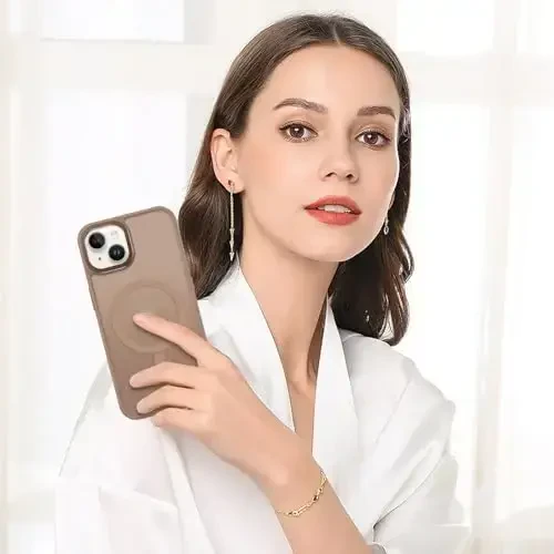 BENTOBEN Compatible with iPhone 15 Plus Case, Translucent Matte Slim Shockproof Magnetic Phone case [Compatible with MagSafe] Women Men Girl Boy Protective Cover for iPhone 15 Plus, Brown - 6