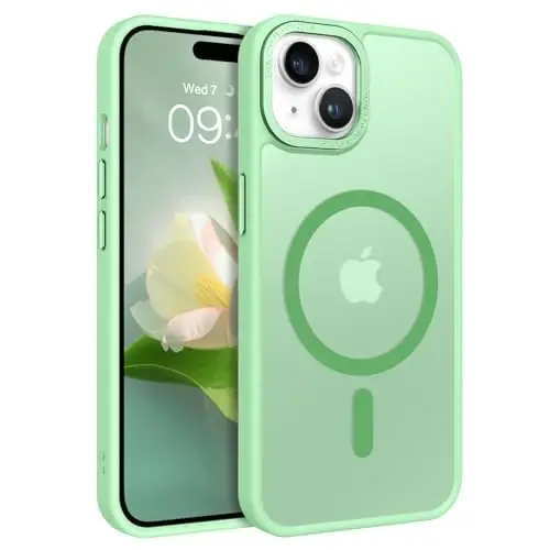 BENTOBEN Compatible with iPhone 15 Plus Case, Translucent Matte Slim Shockproof Magnetic Phone case [Compatible with MagSafe] Women Men Girl Boy Protective Cover for iPhone 15 Plus, Green 