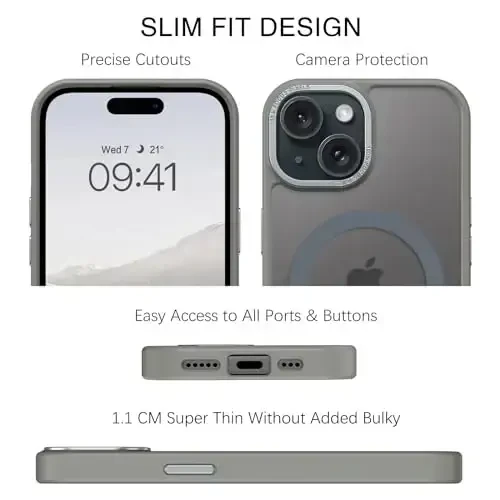 BENTOBEN для iPhone 15, чехол для iPhone 15 с MagSafe, полупрозрачный матовый магнитный противоударный защитный чехол для девушек для iPhone 15 6.1