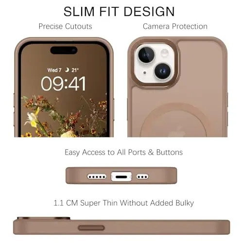BENTOBEN for iPhone 15 Case, for iPhone15 Phone Case Compatible with MagSafe, Translucent Matte Magnetic Cover Shockproof Women Girl Protective Cute Case for iPhone 15 6.1