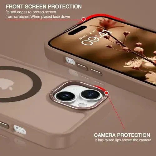 BENTOBEN for iPhone 15 Case, for iPhone15 Phone Case Compatible with MagSafe, Translucent Matte Magnetic Cover Shockproof Women Girl Protective Cute Case for iPhone 15 6.1