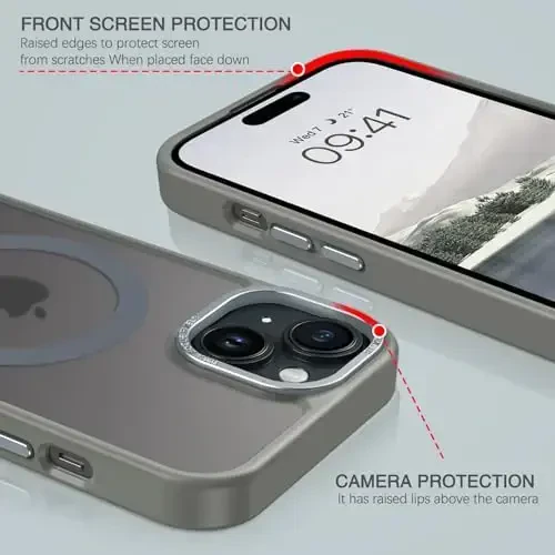 BENTOBEN for iPhone 15 Case, for iPhone15 Phone Case Compatible with MagSafe, Translucent Matte Magnetic Cover Shockproof Women Girl Protective Cute Case for iPhone 15 6.1