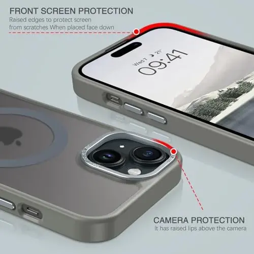 BENTOBEN for iPhone 15 Case, for iPhone15 Phone Case Compatible with MagSafe, Translucent Matte Magnetic Cover Shockproof Women Girl Protective Cute Case for iPhone 15 6.1