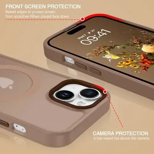BENTOBEN iPhone 15 Case uchun, iPhone15 telefon qutisi MagSafe bilan mos, yarim shaffof mat magnit qopqoq zarbga chidamli ayollar qizlar himoya chiroyli qutisi iPhone 15 6.1