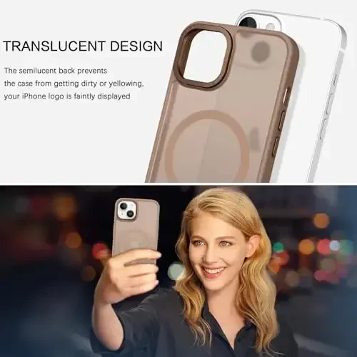 BENTOBEN iPhone 15 Case uchun, iPhone15 telefon qutisi MagSafe bilan mos, yarim shaffof mat magnit qopqoq zarbga chidamli ayollar qizlar himoya chiroyli qutisi iPhone 15 6.1