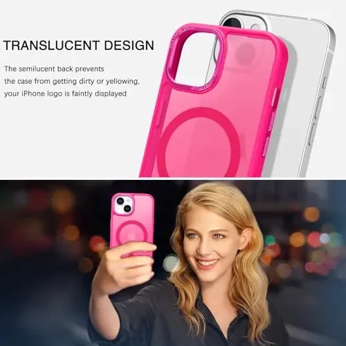 BENTOBEN iPhone 15 Kılıfı için, iPhone 15 Telefon Kılıfı [MagSafe ile Uyumlu], Yarı Saydam Mat Manyetik Kapak Darbeye Dayanıklı Kadın Kız Koruyucu Sevimli Kılıf iPhone 15 6.1