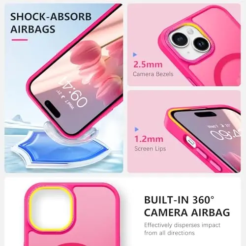 BENTOBEN iPhone 15 Kılıfı için, iPhone 15 Telefon Kılıfı [MagSafe ile Uyumlu], Yarı Saydam Mat Manyetik Kapak Darbeye Dayanıklı Kadın Kız Koruyucu Sevimli Kılıf iPhone 15 6.1