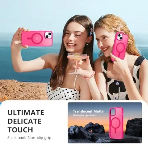 BENTOBEN iPhone 15 Kılıfı için, iPhone 15 Telefon Kılıfı [MagSafe ile Uyumlu], Yarı Saydam Mat Manyetik Kapak Darbeye Dayanıklı Kadın Kız Koruyucu Sevimli Kılıf iPhone 15 6.1