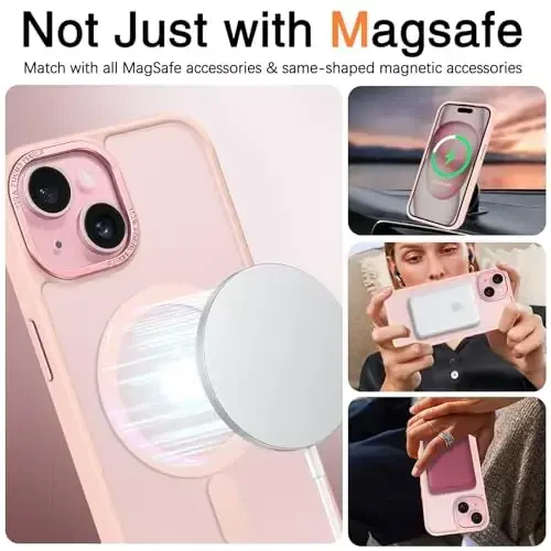 BENTOBEN for iPhone 15 Case, for iPhone15 Phone Case Compatible with MagSafe, Translucent Matte Magnetic Cover Shockproof Women Girl Protective Cute Case for iPhone 15 6.1