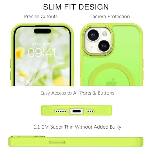 BENTOBEN iPhone 15 Kılıfı için, iPhone15 Telefon Kılıfı MagSafe ile Uyumlu, Yarı Saydam Mat Manyetik Kapak Darbeye Dayanıklı Kadın Kız Koruyucu Sevimli Kılıf iPhone 15 6.1