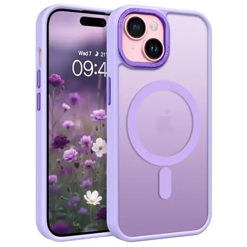BENTOBEN iPhone 15 Kılıfı için, iPhone15 Telefon Kılıfı MagSafe ile Uyumlu, Yarı Saydam Mat Manyetik Kapak Darbeye Dayanıklı Kadın Kız Koruyucu Sevimli Kılıf iPhone 15 6.1