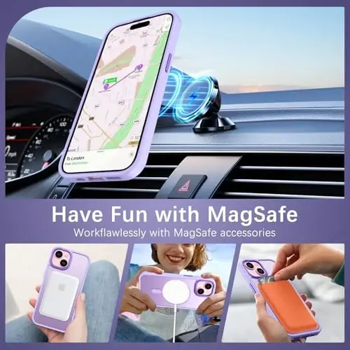 BENTOBEN iPhone 15 Kılıfı için, iPhone15 Telefon Kılıfı MagSafe ile Uyumlu, Yarı Saydam Mat Manyetik Kapak Darbeye Dayanıklı Kadın Kız Koruyucu Sevimli Kılıf iPhone 15 6.1