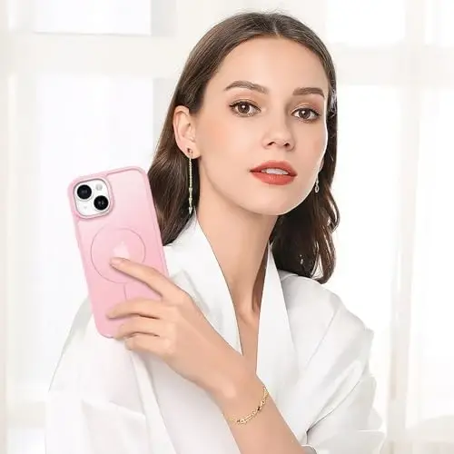 BENTOBEN iPhone 15 Kılıfı için, iPhone15 Telefon Kılıfı MagSafe ile Uyumlu, Yarı Saydam Mat Manyetik Kapak Darbeye Dayanıklı Kadın Kız Koruyucu Sevimli Kılıf iPhone 15 6.1