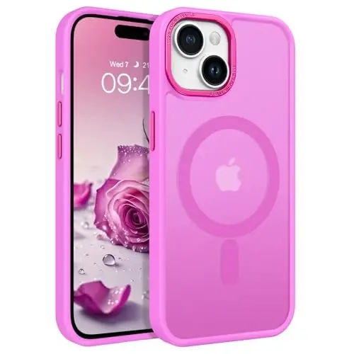 BENTOBEN iPhone 15 Kılıfı için, iPhone15 Telefon Kılıfı MagSafe ile Uyumlu, Yarı Saydam Mat Manyetik Kapak Darbeye Dayanıklı Kadın Kız Koruyucu Sevimli Kılıf iPhone 15 6.1
