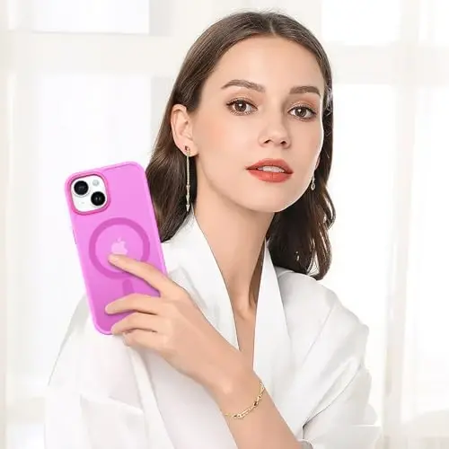 BENTOBEN iPhone 15 Kılıfı için, iPhone15 Telefon Kılıfı MagSafe ile Uyumlu, Yarı Saydam Mat Manyetik Kapak Darbeye Dayanıklı Kadın Kız Koruyucu Sevimli Kılıf iPhone 15 6.1