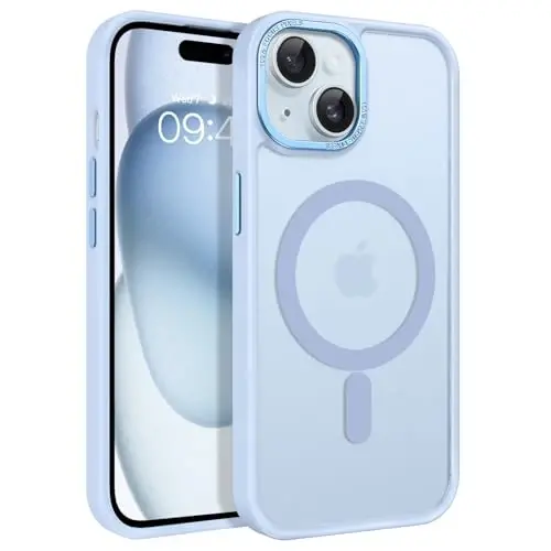 BENTOBEN iPhone 15 Kılıfı, iPhone15 Telefon Kılıfı MagSafe ile Uyumlu, Yarı Saydam Mat Manyetik Kapak Darbeye Dayanıklı Kadın Kız Koruyucu Sevimli Kılıf iPhone 15 6.1