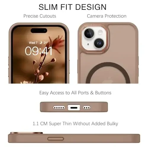 BENTOBEN for iPhone 15 Case, for iPhone15 Phone Case Compatible with MagSafe, Translucent Matte Magnetic Cover Shockproof Women Girl Protective Cute Case for iPhone 15 6.1