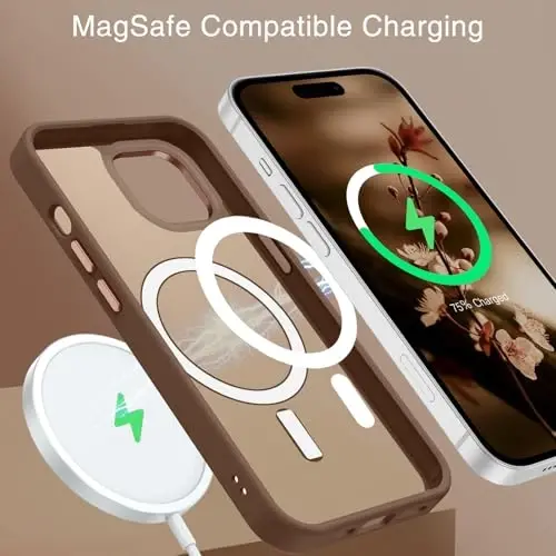 BENTOBEN iPhone 15 Kılıfı, iPhone15 Telefon Kılıfı MagSafe ile Uyumlu, Yarı Saydam Mat Manyetik Kapak Darbeye Dayanıklı Kadın Kız Koruyucu Sevimli Kılıf iPhone 15 6.1