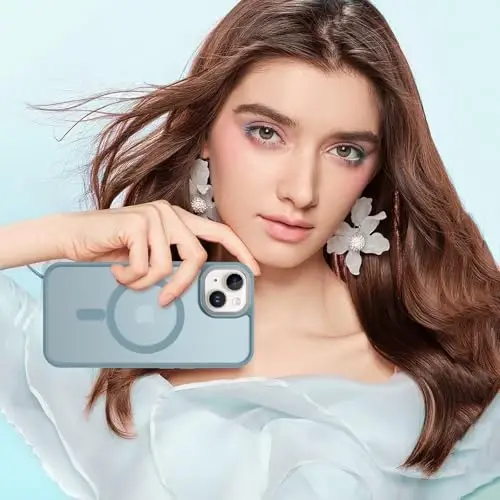 BENTOBEN iPhone 15 Kılıfı, iPhone15 Telefon Kılıfı MagSafe ile Uyumlu, Yarı Saydam Mat Manyetik Kapak Darbeye Dayanıklı Kadın Kız Koruyucu Sevimli Kılıf iPhone 15 6.1