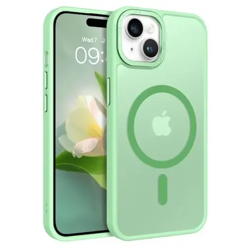 BENTOBEN iPhone 15 Kılıfı, iPhone15 Telefon Kılıfı MagSafe Uyumlu, Yarı Saydam Mat Manyetik Kapak Darbeye Dayanıklı Kadın Kız Koruyucu Sevimli Kılıf iPhone 15 6.1