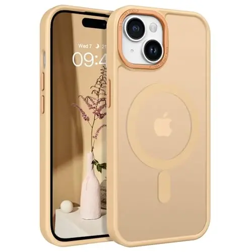 BENTOBEN Compatible with iPhone 15 Plus Case, Translucent Matte Slim Shockproof Magnetic Phone case [Compatible with MagSafe] Women Men Girl Boy Protective Cover for iPhone 15 Plus, Khaki - 1