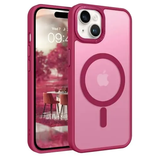 BENTOBEN Compatible with iPhone 15 Plus Case, Translucent Matte Slim Shockproof Magnetic Phone case [Compatible with MagSafe] Women Men Girl Boy Protective Cover for iPhone 15 Plus, Light Plum 