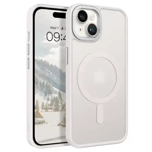 BENTOBEN Compatible with iPhone 15 Plus Case, Translucent Matte Slim Shockproof Magnetic Phone case [Compatible with MagSafe] Women Men Girl Boy Protective Cover for iPhone 15 Plus, Light Grey 