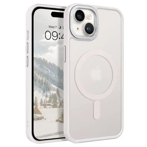 BENTOBEN Compatible with iPhone 15 Plus Case, Translucent Matte Slim Shockproof Magnetic Phone case [Compatible with MagSafe] Women Men Girl Boy Protective Cover for iPhone 15 Plus, Light Grey - 1