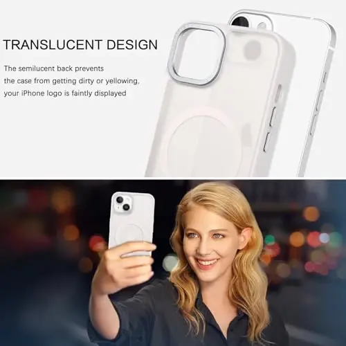 BENTOBEN Compatible with iPhone 15 Plus Case, Translucent Matte Slim Shockproof Magnetic Phone case [Compatible with MagSafe] Women Men Girl Boy Protective Cover for iPhone 15 Plus, Light Grey - 5