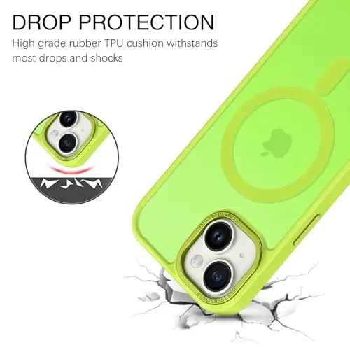 BENTOBEN Compatible with iPhone 15 Plus Case, Translucent Matte Slim Shockproof Magnetic Phone case [Compatible with MagSafe] Women Men Girl Boy Protective Cover for iPhone 15 Plus, Fluorescent Green - 2