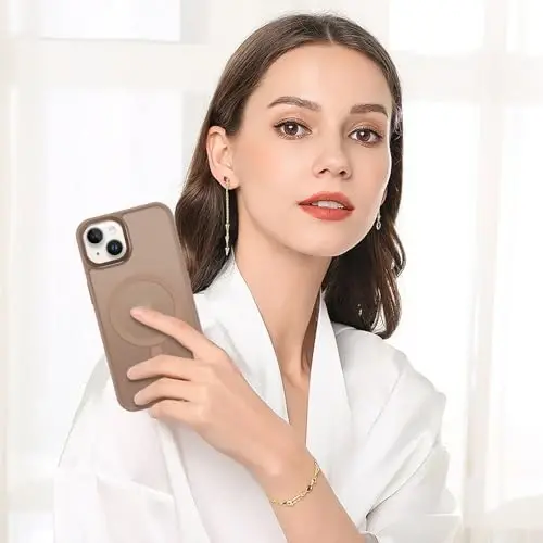 BENTOBEN Compatible with iPhone 15 Plus Case, Translucent Matte Slim Shockproof Magnetic Phone case [Compatible with MagSafe] Women Men Girl Boy Protective Cover for iPhone 15 Plus, Brown - 6