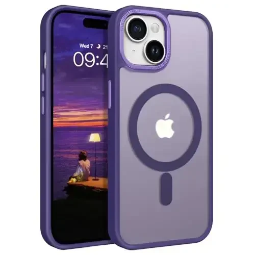 BENTOBEN Compatible with iPhone 15 Plus Case, Translucent Matte Slim Shockproof Magnetic Phone case [Compatible with MagSafe] Women Men Girl Boy Protective Cover for iPhone 15 Plus, Deep Purple 